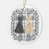 Tartan Scotties Keramisch Ornament (Links)