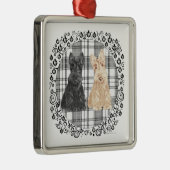 Tartan Scotties Metalen Ornament (Rechts)