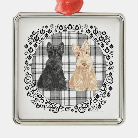 Tartan Scotties Metalen Ornament (Voorkant)