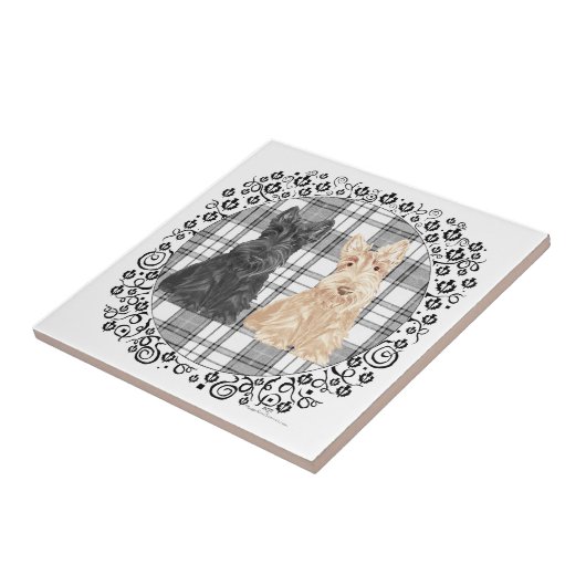 Tartan Scotties Tegeltje (Zijkant)