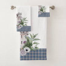 Tartan Scottish Castle met vogels en bloemen
