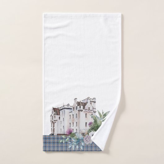 Tartan Scottish Castle met vogels en bloemen Bad Handdoek (Handdoek)