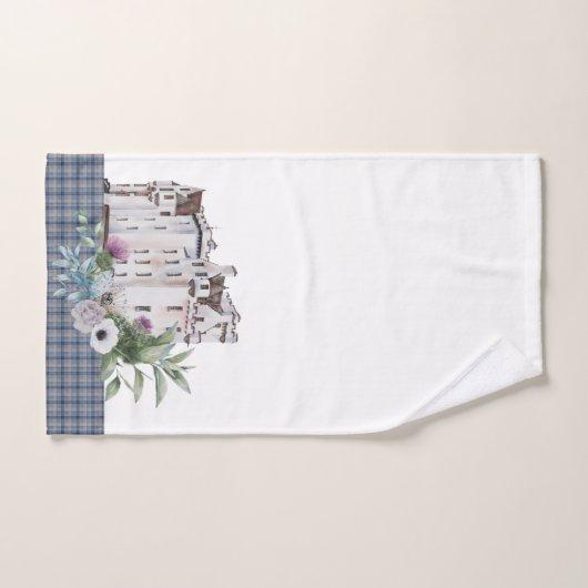 Tartan Scottish Castle met vogels en bloemen Bad Handdoek (Handdoek)