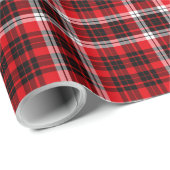Tartan Scottish Pset Navy, White Red Kerstmis Cadeaupapier (Rol Hoek)