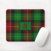 Tartan Scottish Pset Red & Green Monogram Muismat (Met muis)