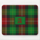 Tartan Scottish Pset Red & Green Monogram Muismat (Voorkant)