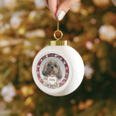Tartan Shih Tzu Huisdier Foto Vader Moeder Kerst M Keramische Bal Ornament