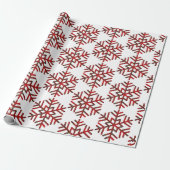 Tartan Snowflakes in het rode patroon Cadeaupapier (Uitgerold)