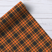 Tartan Spaanplaat Oranje Check Halloween Patroon Cadeaupapier