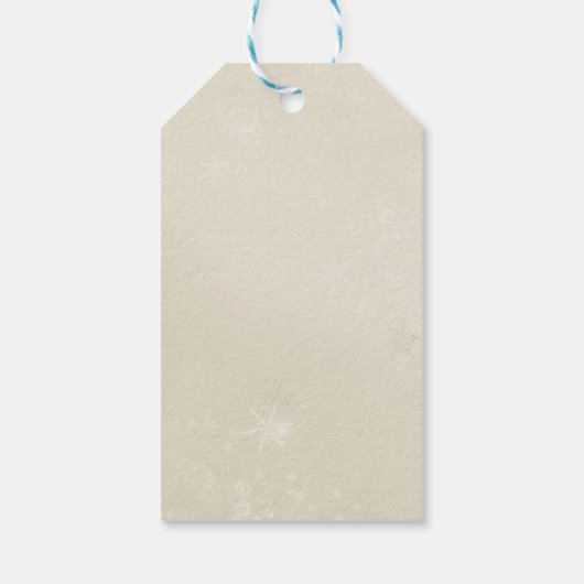 Tartan speldenaar op sneeuwvlok cadeaulabel (Achterkant)