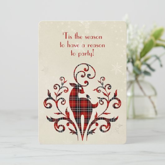 Tartan speldenaar op sneeuwvlok kaart (Staand voorkant)