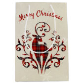 Tartan speldenaar op sneeuwvlok medium cadeauzakje (Voorkant)