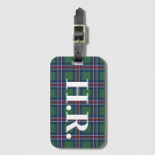 Tartan squares pattern personalized bagagelabel (Voorkant (verticaal))