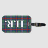 Tartan squares pattern personalized bagagelabel (Voorkant (horizontaal))