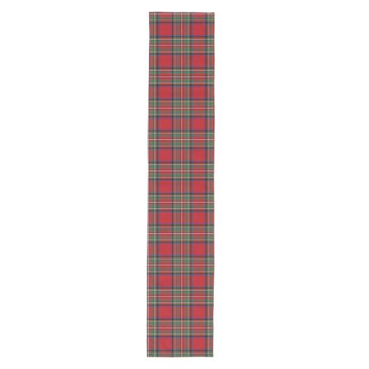 Tartan Stewart Plaid Red Check Pattern Medium Tafelloper (Voorkant)