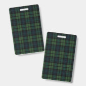 Tartan stof plastic badge - Verticaal (Voor- en achterkant)