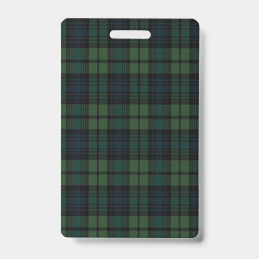 Tartan stof plastic badge - Verticaal (Voorzijde)
