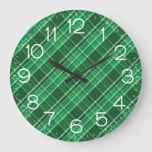 Tartan Swahili Green Plaid Pattern-88675 Grote Klok