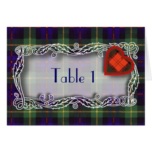 Tartan Tabelnummerkaart - Farquarson (Voorkant Horizontaal)