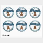 Tartan Teddy Bear, Baby Boy Shower LARGE STICKER (Vel)