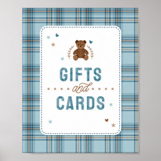 Tartan Teddybeer, Cadeaus en Kaarten voor Baby Sho Poster