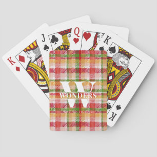 Tartan Textuur met Monogram Pokerkaarten