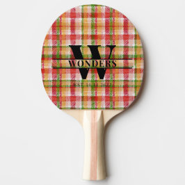 Tartan Textuur Plaid Op Maat Gemonogrammeerd Tafeltennisbatje