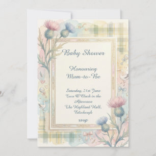 Tartan Thistle Baby Shower Uitnodiging