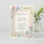 Tartan Thistle Baby Shower Uitnodiging (Staand voorkant)