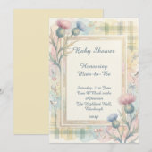 Tartan Thistle Baby Shower Uitnodiging (Voorkant / Achterkant)