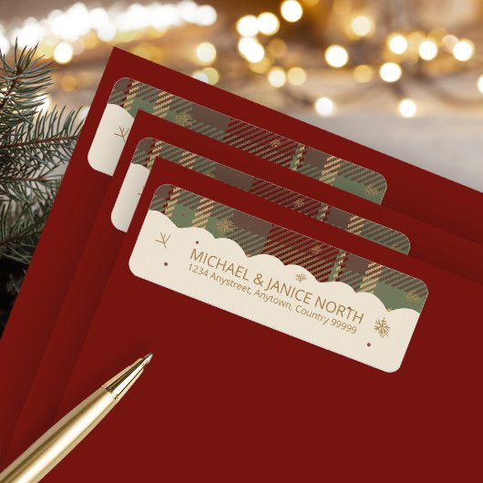 Tartan Trim Christmas Border ID1141A Etiket