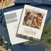 Tartan Trim Christmas Hanging Foto ID1141B Feestdagenkaart