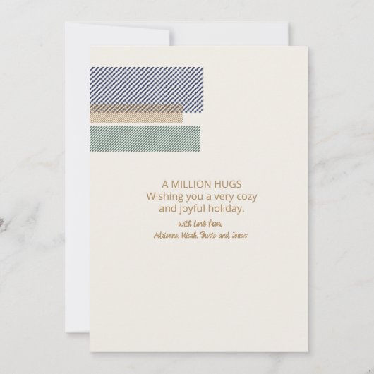 Tartan Trim Christmas Hanging Foto ID1141B Feestdagenkaart (Achterkant)