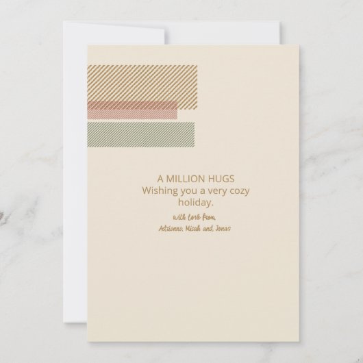 Tartan Trim Christmas One Photo Message ID1141A Feestdagenkaart (Achterkant)