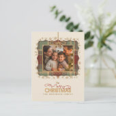 Tartan Trim Christmas One Photo Template ID1141A Feestdagenkaart (Staand voorkant)