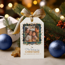 Tartan Trim Christmas One Photo Template ID1141B Cadeaulabel