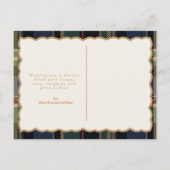 Tartan Trim Christmas One Photo Template ID1141B Feestdagenkaart (Achterkant)