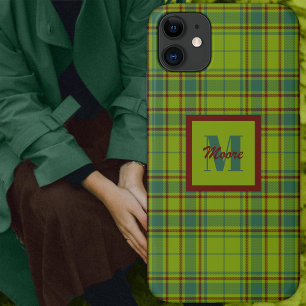 Tartan - twee groene Tone en Russet rode telefoont Case-Mate iPhone Case