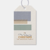 Tartan Twill Merry Christmas Blue ID1141B Cadeaulabel (Voorkant)