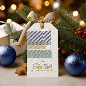 Tartan Twill Merry Christmas Blue ID1141B Cadeaulabel