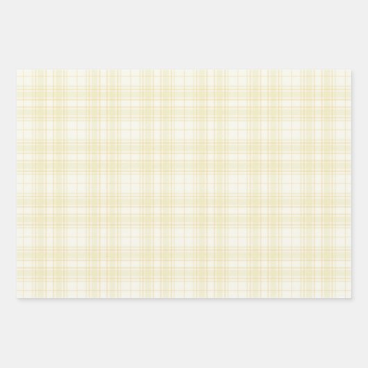 Tartan - Verschillende tinten pastelgeel Inpakpapier Vel (Voorkant)