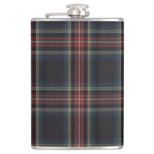 Tartan Vinyl Wrapped Flask, 8 oz. Heupfles (Voorkant)