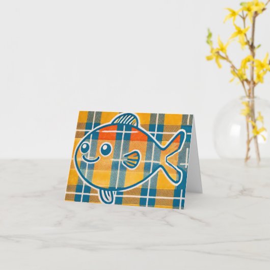 Tartan viskaart kaart (Gele Bloem)