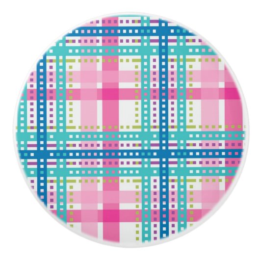 Tartan, vlakpatroon keramische knop (Voorkant)