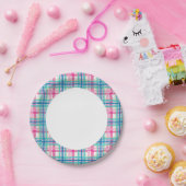 Tartan, vlakpatroon papieren bordje (Feest)