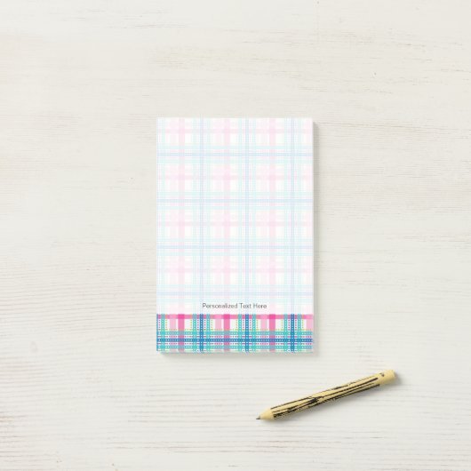 Tartan, vlakpatroon post-it® notes (Op bureau)