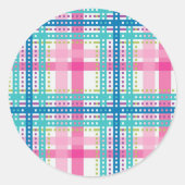 Tartan, vlakpatroon ronde sticker (Voorkant)