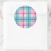 Tartan, vlakpatroon ronde sticker (Tas)