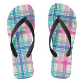 Tartan, vlakpatroon teenslippers (Voetbed)