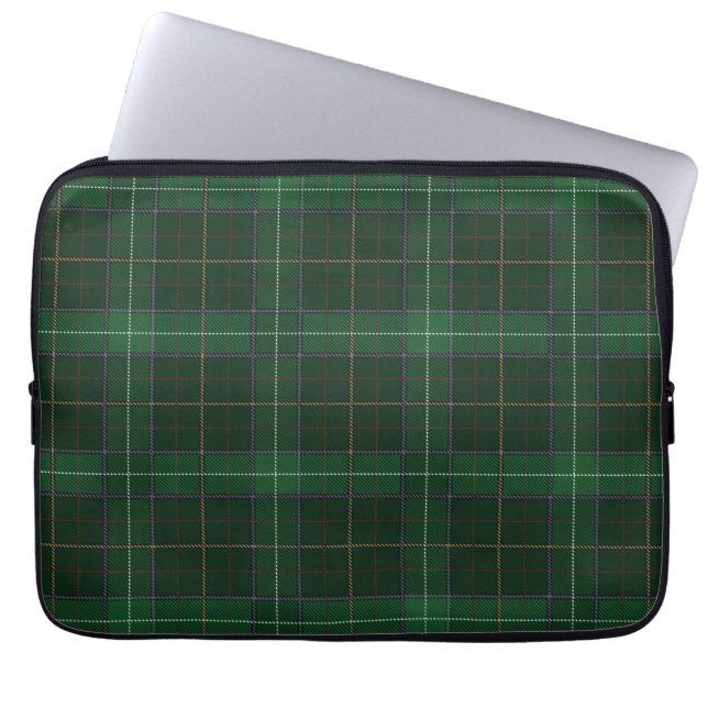Tartan Walsh Green Pattern gecontroleerd Laptop Sleeve (Voorkant)